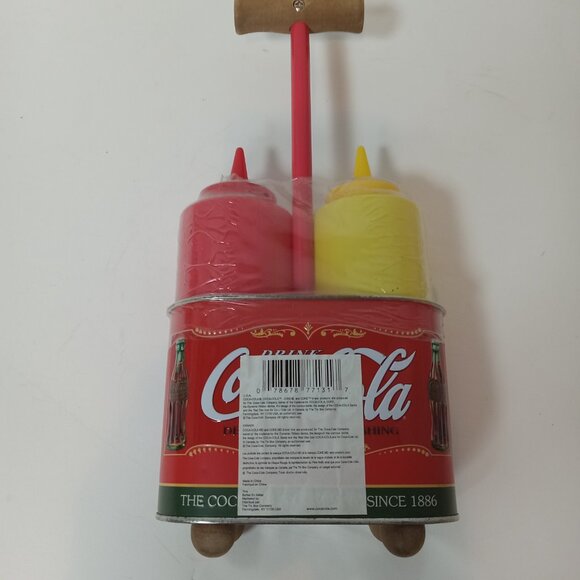 Vintage Coca Cola Ketchup Mustard Retro Diner Restaurant Tin Condiment Holder - Picture 10 of 13